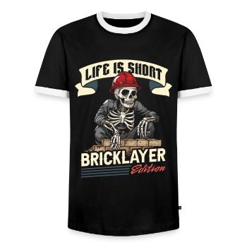 Maurer - Männer Kontrast-T-Shirt - Schwarz/Weiß - Vorne - AI Model Female 172 light (172cm) & AI Model Male 178 light (178cm)