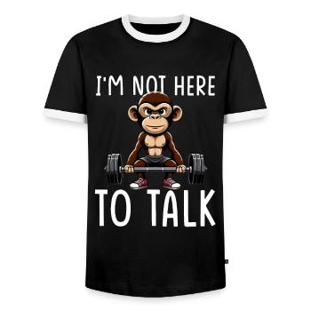 Gym Tshirt Lustig Fitness Workout Fitnessstudio - Männer Kontrast-T-Shirt - Schwarz/Weiß - Vorne - AI Model Female 172 light (172cm) & AI Model Male 178 light (178cm)