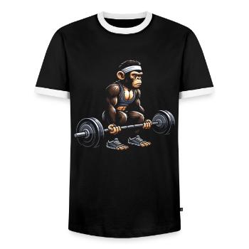 Gym Tshirt Lustig Fitness Workout Fitnessstudio - Männer Kontrast-T-Shirt - Schwarz/Weiß - Vorne - AI Model Female 172 light (172cm) & AI Model Male 178 light (178cm)
