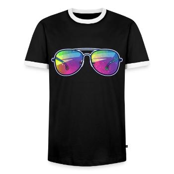 Birthday Birthgay Birth-gay Lgbt Gay - Men's Ringer Shirt - black/white - Front - AI Model Female 172 light (172cm) & AI Model Male 178 light (178cm)