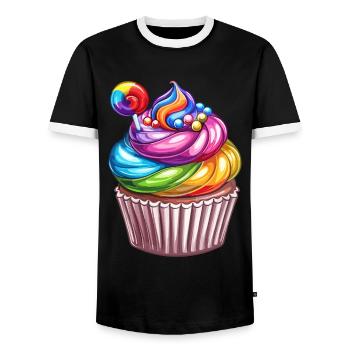 Birthday Birthgay Birth-gay Lgbt Gay - Men's Ringer Shirt - black/white - Front - AI Model Female 172 light (172cm) & AI Model Male 178 light (178cm)