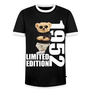 Limited Edition 1952 Bär Bären Geburtstag 1952 - Männer Kontrast-T-Shirt - Schwarz/Weiß - Vorne - AI Model Female 172 light (172cm) & AI Model Male 178 light (178cm)