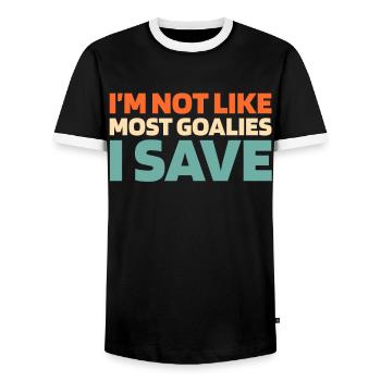 Gant de gardien de but de hockey sur glace Rondelle d’économie - T-shirt contrasté Homme - noir/blanc - Devant - AI Model Female 172 light (172cm) & AI Model Male 178 light (178cm)