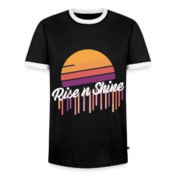 Retro Sunrise Rise and Shine Vintage für - Männer Kontrast-T-Shirt - Schwarz/Weiß - Vorne - AI Model Female 172 light (172cm) & AI Model Male 178 light (178cm)