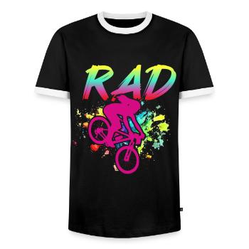 BMX Rider Fille Vélo Vélo Stunt Racing Enfants - T-shirt contrasté Homme - noir/blanc - Devant - AI Model Female 172 light (172cm) & AI Model Male 178 light (178cm)