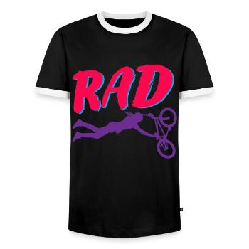BMX Rider Fille Vélo Vélo Stunt Racing Enfants - T-shirt contrasté Homme - noir/blanc - Devant - AI Model Female 172 light (172cm) & AI Model Male 178 light (178cm)