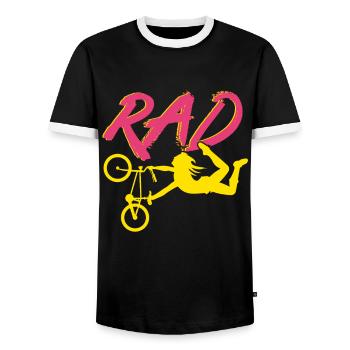 BMX Rider Fille Vélo Vélo Stunt Racing Enfants - T-shirt contrasté Homme - noir/blanc - Devant - AI Model Female 172 light (172cm) & AI Model Male 178 light (178cm)