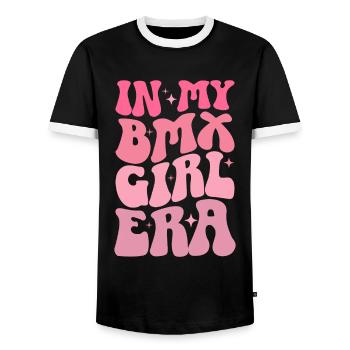 BMX Rider Fille Vélo Vélo Stunt Racing Enfants - T-shirt contrasté Homme - noir/blanc - Devant - AI Model Female 172 light (172cm) & AI Model Male 178 light (178cm)