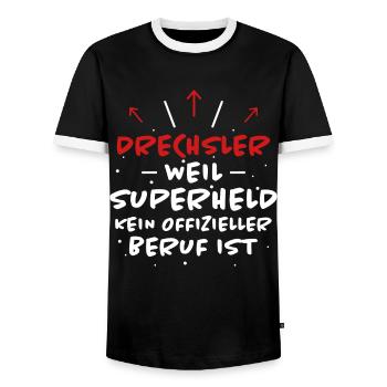 Drechsler Spruch Job Lustiges Drechsler Geschenk - Männer Kontrast-T-Shirt - Schwarz/Weiß - Vorne - AI Model Female 172 light (172cm) & AI Model Male 178 light (178cm)