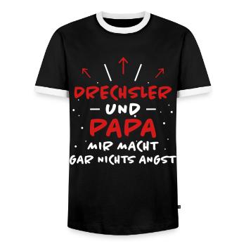 Drechsler Spruch Job Lustiges Drechsler Geschenk - Männer Kontrast-T-Shirt - Schwarz/Weiß - Vorne - AI Model Female 172 light (172cm) & AI Model Male 178 light (178cm)