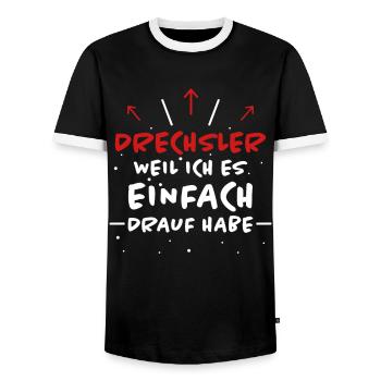 Drechsler Spruch Job Lustiges Drechsler Geschenk - Männer Kontrast-T-Shirt - Schwarz/Weiß - Vorne - AI Model Female 172 light (172cm) & AI Model Male 178 light (178cm)