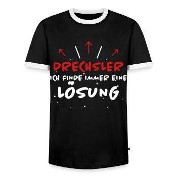 Drechsler Spruch Job Lustiges Drechsler Geschenk - Männer Kontrast-T-Shirt - Schwarz/Weiß - Vorne - AI Model Female 172 light (172cm) & AI Model Male 178 light (178cm)