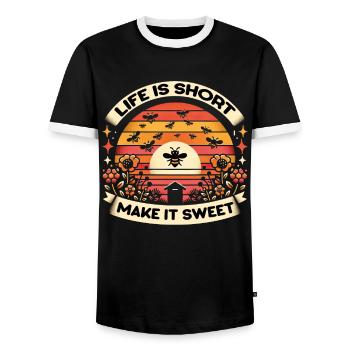 Amoureux des abeilles Apiculteurs Amis de la nature Apiculteurs - T-shirt contrasté Homme - noir/blanc - Devant - AI Model Female 172 light (172cm) & AI Model Male 178 light (178cm)