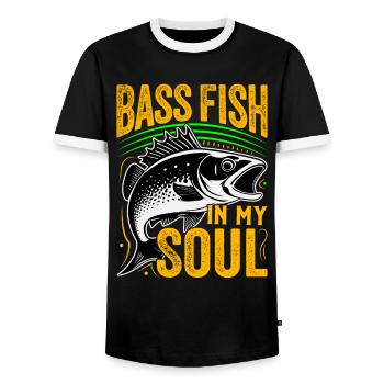 Barschfisch in meiner Seele - Männer Kontrast-T-Shirt - Schwarz/Weiß - Vorne - AI Model Female 172 light (172cm) & AI Model Male 178 light (178cm)