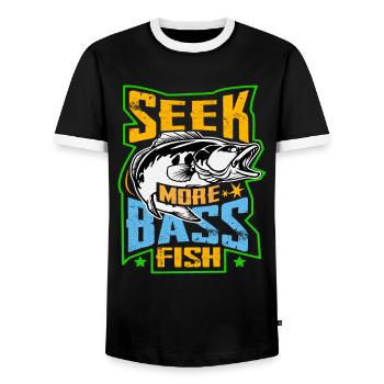 Suchen Sie mehr Barschfische - Männer Kontrast-T-Shirt - Schwarz/Weiß - Vorne - AI Model Female 172 light (172cm) & AI Model Male 178 light (178cm)