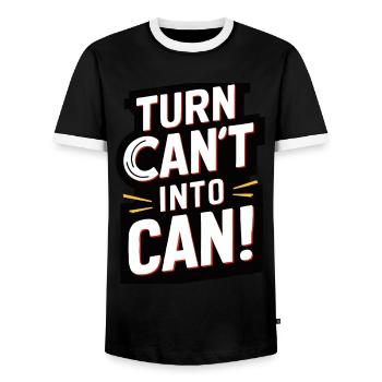 I can't turn into a can! - Men's Ringer Shirt - black/white - Front - AI Model Female 172 light (172cm) & AI Model Male 178 light (178cm)