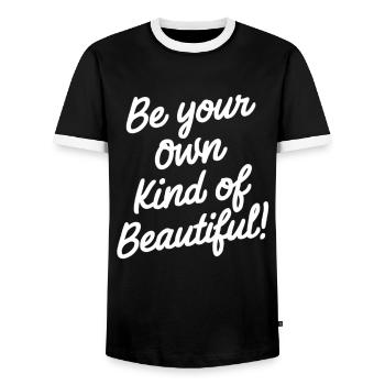 Sei Deine Eigene Art von Schön - Männer Kontrast-T-Shirt - Schwarz/Weiß - Vorne - AI Model Female 172 light (172cm) & AI Model Male 178 light (178cm)