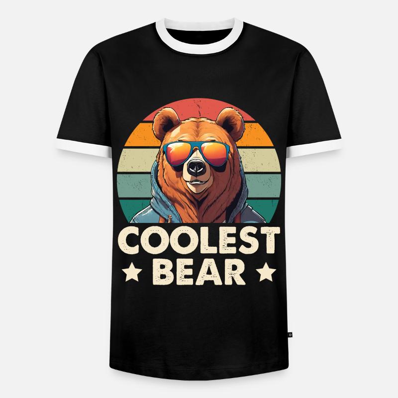 Coolest Bear - Men's Ringer Shirt - black/white