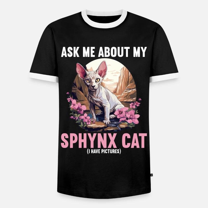 Sphynx Kätzchen Sphynx Katze - Männer Kontrast-T-Shirt - Schwarz/Weiß