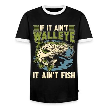 Walleye Fishing If It Ain't Walleye Fishing Lover - Men's Ringer Shirt - black/white - Front - AI Model Female 172 light (172cm) & AI Model Male 178 light (178cm)