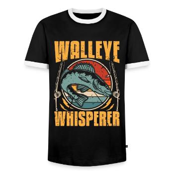 Pêche au doré Doré Whisperer Amateur de pêche - T-shirt contrasté Homme - noir/blanc - Devant - AI Model Female 172 light (172cm) & AI Model Male 178 light (178cm)