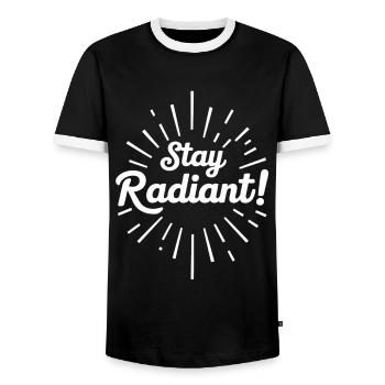 Bleib Strahlend Positivität Motivation - Männer Kontrast-T-Shirt - Schwarz/Weiß - Vorne - AI Model Female 172 light (172cm) & AI Model Male 178 light (178cm)