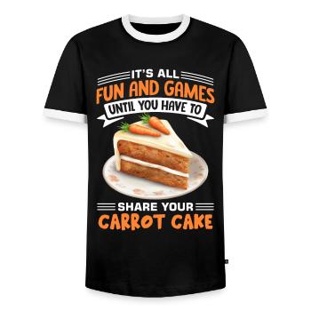 Dicton drôle de gâteau aux carottes - T-shirt contrasté Homme - noir/blanc - Devant - AI Model Female 172 light (172cm) & AI Model Male 178 light (178cm)