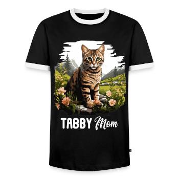 Tabby Kitten Tabby Cat - Men's Ringer Shirt - black/white - Front - AI Model Female 172 light (172cm) & AI Model Male 178 light (178cm)