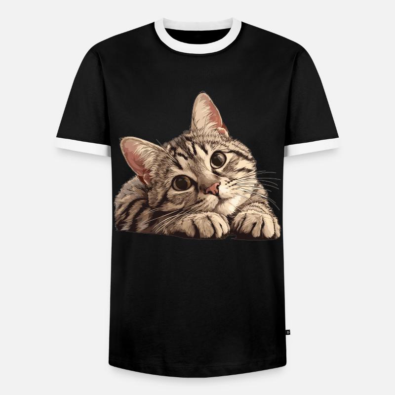 Tabby Kätzchen Tabby Katze - Männer Kontrast-T-Shirt - Schwarz/Weiß