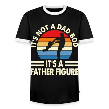 Daddy Dad - Men's Ringer Shirt - black/white - Front - AI Model Female 172 light (172cm) & AI Model Male 178 light (178cm)