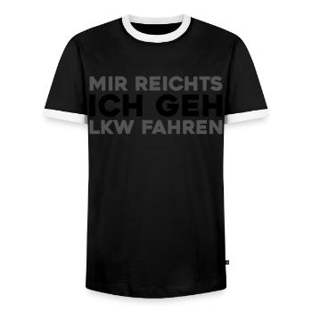 Truck Driver Trucker Truck Driver - Men's Ringer Shirt - black/white - Front - AI Model Female 172 light (172cm) & AI Model Male 178 light (178cm)