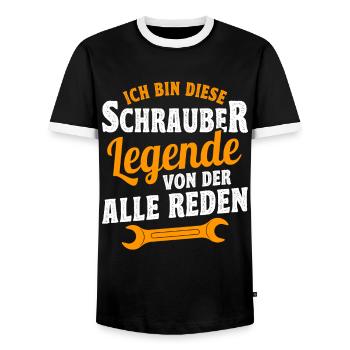 Mécanicien automobile, mécatronicien, mécanicien automobile - T-shirt contrasté Homme - noir/blanc - Devant - AI Model Female 172 light (172cm) & AI Model Male 178 light (178cm)