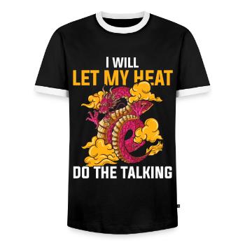 Drache Tshirt Märchen Dragon Japanisch Kanji - Männer Kontrast-T-Shirt - Schwarz/Weiß - Vorne - AI Model Female 172 light (172cm) & AI Model Male 178 light (178cm)
