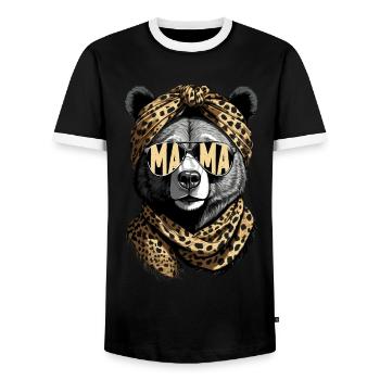 Drôle Maman Ours Mère Ours Fête des Mères - T-shirt contrasté Homme - noir/blanc - Devant - AI Model Female 172 light (172cm) & AI Model Male 178 light (178cm)