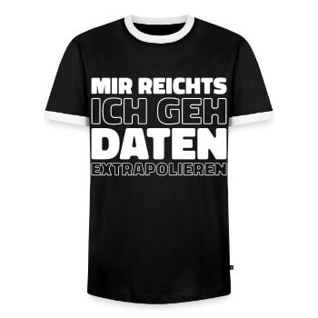 Analyste de données en science des données - T-shirt contrasté Homme - noir/blanc - Devant - AI Model Female 172 light (172cm) & AI Model Male 178 light (178cm)