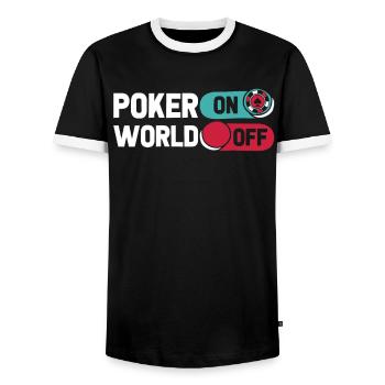 Poker Poker sur World Off - T-shirt contrasté Homme - noir/blanc - Devant - AI Model Female 172 light (172cm) & AI Model Male 178 light (178cm)