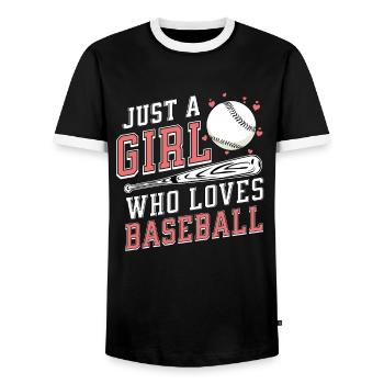 Juste une fille qui aime le baseball - T-shirt contrasté Homme - noir/blanc - Devant - AI Model Female 172 light (172cm) & AI Model Male 178 light (178cm)