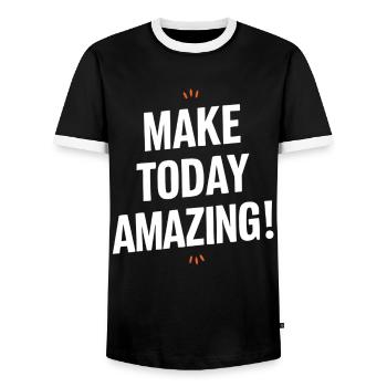 Do Incredibly Positive Thinking Today - Men's Ringer Shirt - black/white - Front - AI Model Female 172 light (172cm) & AI Model Male 178 light (178cm)