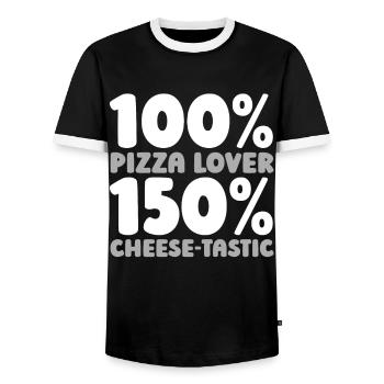 Pizza - T-shirt contrasté Homme - noir/blanc - Devant - AI Model Female 172 light (172cm) & AI Model Male 178 light (178cm)