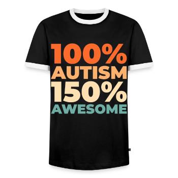 Autism Autistic - Men's Ringer Shirt - black/white - Front - AI Model Female 172 light (172cm) & AI Model Male 178 light (178cm)