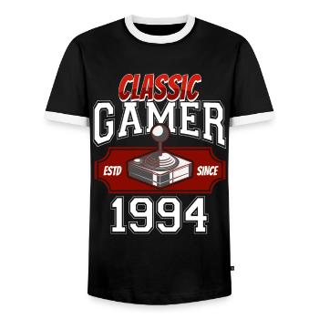 Video Gaming 30 Geburtstag 1994 Classic Gamer - Männer Kontrast-T-Shirt - Schwarz/Weiß - Vorne - AI Model Female 172 light (172cm) & AI Model Male 178 light (178cm)