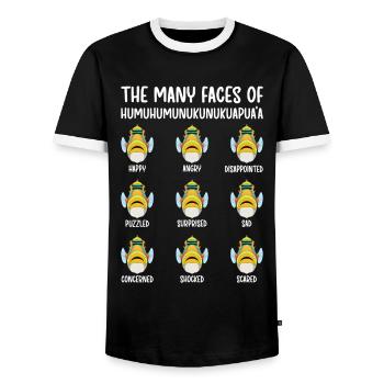 Humuhumunukunukuapua’a Pousseur de récif hawaïen - T-shirt contrasté Homme - noir/blanc - Devant - AI Model Female 172 light (172cm) & AI Model Male 178 light (178cm)