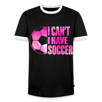 Soccer Girl Teen Soccer Lover Player - Men's Ringer Shirt - black/white - Front - AI Model Female 172 light (172cm) & AI Model Male 178 light (178cm)