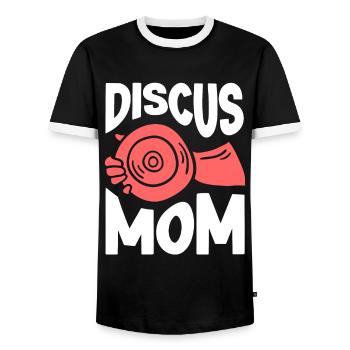 Lanceur de disque Athlétisme Lancer du disque - T-shirt contrasté Homme - noir/blanc - Devant - AI Model Female 172 light (172cm) & AI Model Male 178 light (178cm)