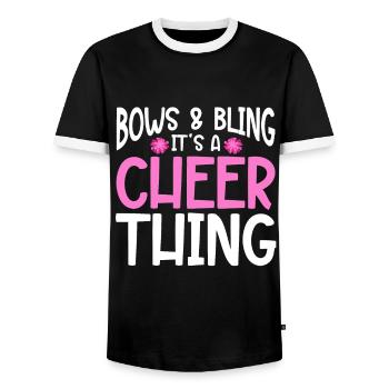 Dépliant de base de pom-pom girl de pom-pom girl - T-shirt contrasté Homme - noir/blanc - Devant - AI Model Female 172 light (172cm) & AI Model Male 178 light (178cm)