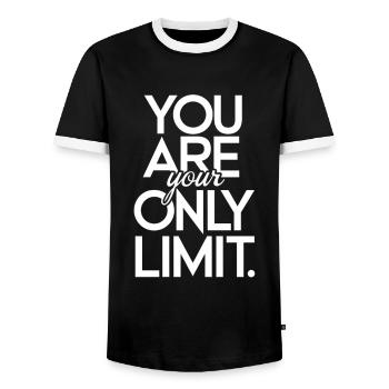 You're your only limit - Men's Ringer Shirt - black/white - Front - AI Model Female 172 light (172cm) & AI Model Male 178 light (178cm)