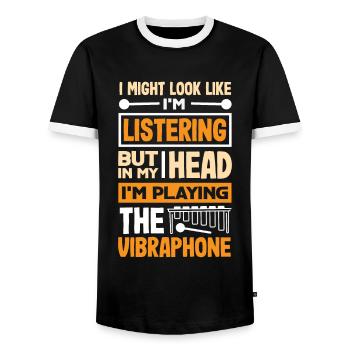 Vibraphon-musikinstrument - Männer Kontrast-T-Shirt - Schwarz/Weiß - Vorne - AI Model Female 172 light (172cm) & AI Model Male 178 light (178cm)
