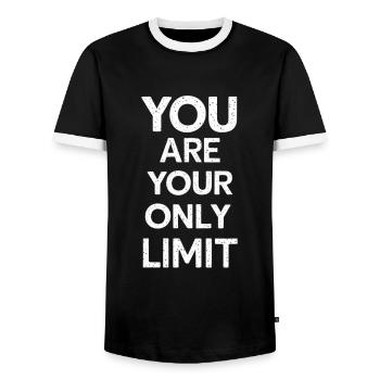 You Are Your Only Limit Motivation - Männer Kontrast-T-Shirt - Schwarz/Weiß - Vorne - AI Model Female 172 light (172cm) & AI Model Male 178 light (178cm)