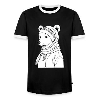 Drôle Maman Ours Mère Ours Ours Amoureux de l’Ours - T-shirt contrasté Homme - noir/blanc - Devant - AI Model Female 172 light (172cm) & AI Model Male 178 light (178cm)