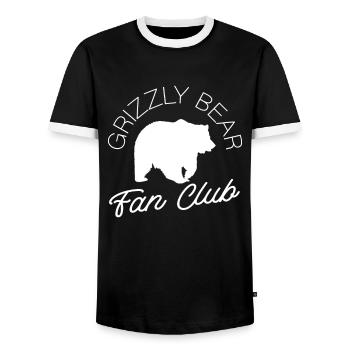 Grizzly Bear Brown Bear - Men's Ringer Shirt - black/white - Front - AI Model Female 172 light (172cm) & AI Model Male 178 light (178cm)